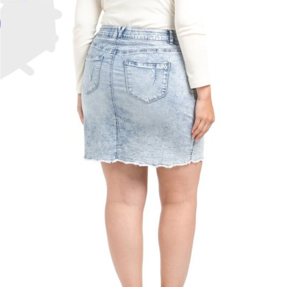 DEMOCRACY | Plus Ab Solution Skirt With Frayed Hem Various Size 24 W - Picture 2 of 11